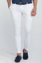 Load image into Gallery viewer, Pantalone a trama diagonale bianco