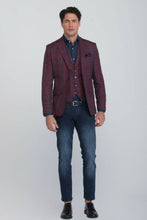 Load image into Gallery viewer, Gilet quadro scozzese rosso