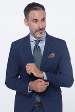 Load image into Gallery viewer, Abito fil-à-fil blu slim