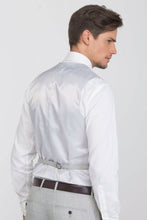 Load image into Gallery viewer, Gilet doppiopetto unito melange grigio