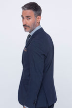Load image into Gallery viewer, Abito fil-à-fil blu slim