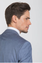 Load image into Gallery viewer, Abito tinta unita in grisaglia azzurro