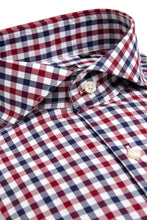 Load image into Gallery viewer, Camicia quadretto bicolore bordeaux slim

