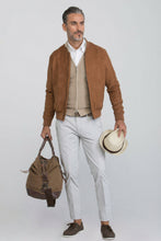 Load image into Gallery viewer, Maglia delavè full zip beige
