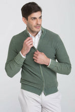Load image into Gallery viewer, Maglia delavè full zip verde
