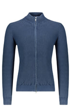 Load image into Gallery viewer, Maglia delavè full zip indaco

