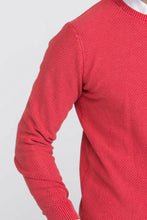 Load image into Gallery viewer, Maglia delavè girocollo nido d'ape rossa
