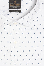 Load image into Gallery viewer, Camicia motivo geometrico bianca slim
