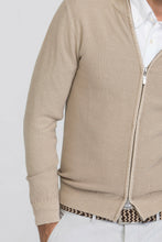 Load image into Gallery viewer, Maglia delavè full zip beige
