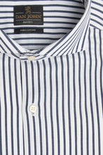 Load image into Gallery viewer, Camicia twill a righe blu slim

