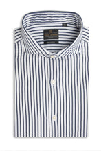 Load image into Gallery viewer, Camicia twill a righe blu slim
