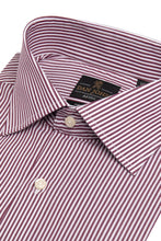 Load image into Gallery viewer, Camicia a righe bordeaux slim
