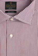 Load image into Gallery viewer, Camicia a righe bordeaux slim
