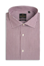 Load image into Gallery viewer, Camicia a righe bordeaux slim
