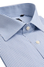 Load image into Gallery viewer, Camicia a righe azzurra slim
