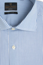 Load image into Gallery viewer, Camicia a righe azzurra slim
