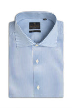 Load image into Gallery viewer, Camicia a righe azzurra slim
