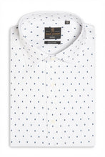 Load image into Gallery viewer, Camicia motivo geometrico bianca slim
