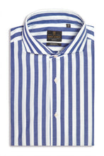 Load image into Gallery viewer, Camicia a riga larga blu
