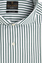 Load image into Gallery viewer, Camicia twill a righe verde slim
