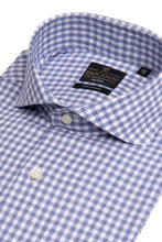 Load image into Gallery viewer, Camicia macro vichy azzurra slim
