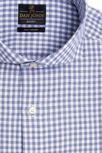Load image into Gallery viewer, Camicia macro vichy azzurra slim
