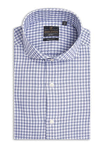 Load image into Gallery viewer, Camicia macro vichy azzurra slim
