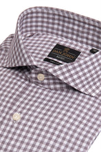 Load image into Gallery viewer, Camicia macro vichy marrone slim
