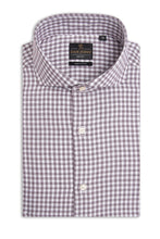 Load image into Gallery viewer, Camicia macro vichy marrone slim
