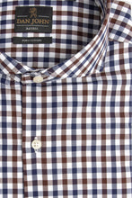 Load image into Gallery viewer, Camicia quadretto bicolore marrone slim
