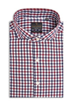 Load image into Gallery viewer, Camicia quadretto bicolore bordeaux slim
