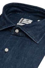 Load image into Gallery viewer, Camicia denim blu slim
