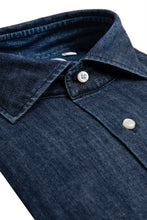 Load image into Gallery viewer, Camicia denim blu slim
