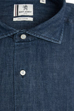 Load image into Gallery viewer, Camicia denim blu slim
