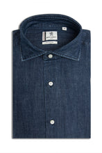 Load image into Gallery viewer, Camicia denim blu slim
