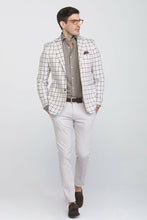 Load image into Gallery viewer, Giacca quadro tartan medio ecru
