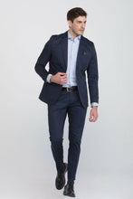 Load image into Gallery viewer, Giacca tinta unita gabardina navy

