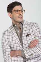 Load image into Gallery viewer, Giacca quadro tartan medio ecru
