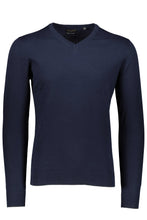 Load image into Gallery viewer, Maglia scollo V basic in cotone blu

