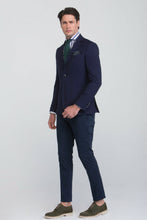 Load image into Gallery viewer, Giacca jersey strutturata blu

