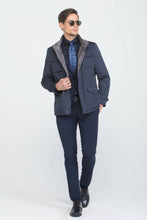 Load image into Gallery viewer, Giubbotto frontal pocket 3/4 navy
