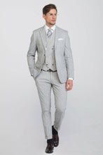 Load image into Gallery viewer, Gilet doppiopetto unito melange grigio

