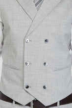 Load image into Gallery viewer, Gilet doppiopetto unito melange grigio

